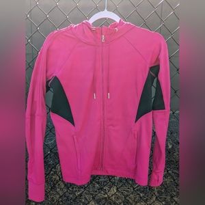 Calvin Klein hot pink zip front hoodie with black detail